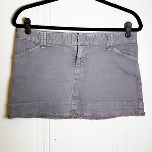 Nili Lotan Gray Moto Denim Miniskirt